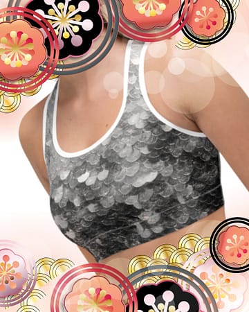 Amadeo as Mermaid (I) T-Racerback Bra - 2 - Silver - WOWKIREI.COM