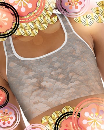 Amadeo as Mermaid (II) T-Racerback Bra - 1 - Natural - WOWKIREI.COM